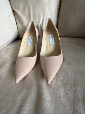 Jimmy Choo Aurora Blush Patent Pointed-Toe Pumps - BRAND NEW